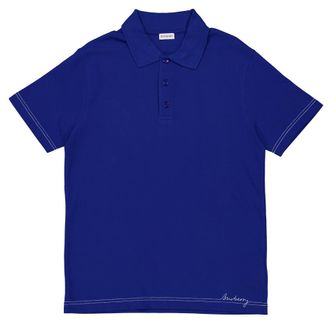 Burberry Logo Embroidered Cotton Polo Shirt, Size Large