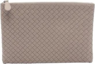 Bottega Veneta Pre-owned Clutches, female, Beige, Size: ONE SIZE Pre-owned Leather Clutch