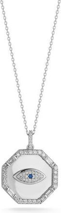 Chloe and Madison Evil Eye Pendant Necklace in Silver at Nordstrom Rack