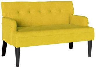 vidaXL Chesterfield Bench Yellow 112 x 65.5 x 75 cm Velvet vidaXL
