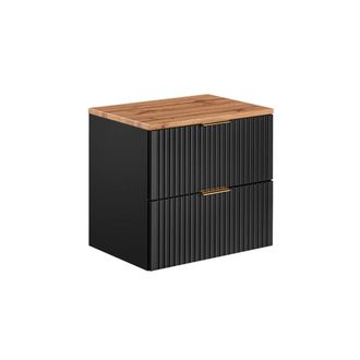 Petits Meubles Mueble bajo lavabo 60cm encimera paneles de melamina y mdf negro