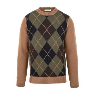 FILIPPO DE LAURENTIIS Diamant Groene Sweaters - Heren - Ronde hals truien - Veelkleurig - 2XL - Truien & Vesten