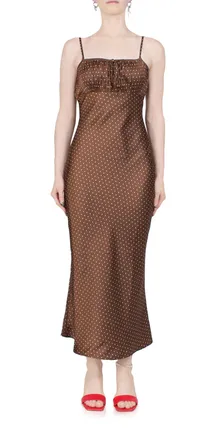 Ciao Lucia Leo Satin Midi Dress In Siena