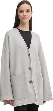 Oui Dames, Truien, Grijs, Maat: S Viscose
