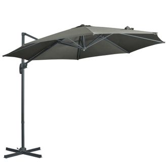 OUTSUNNY 3 x 3(m) Cantilever Parasol Garden Umbrella with Cross Base Grey | TJ Hughes