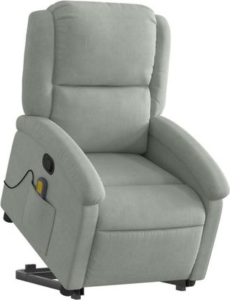 vidaXL Vidaxl - Sill&oacute;n Reclinable De Masaje Elevable Terciopelo Gris Claro
