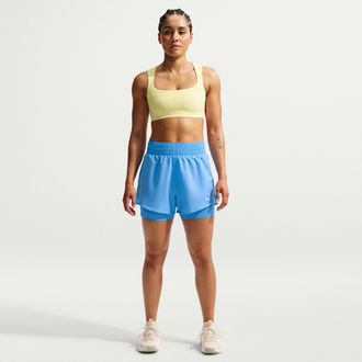 Nike Womens One Dri-FIT High-Waisted 3 2-in-1 Shorts in Blue | DX6016-413