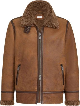 Brunello Cucinelli Kenya Bomber - Heren - Zomerjassen - Bruin - XL - Jassen