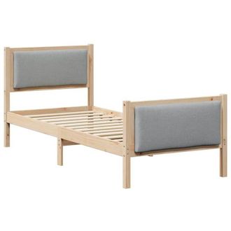 vidaXL Estructura De Cama Con Cabecera Gris Claro 75 X 190 Cm Tela Vidaxl