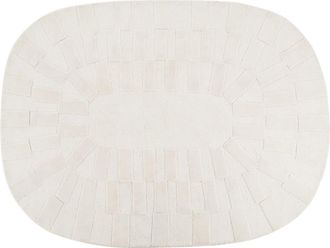 Maisons du monde Alfombra de lana con estampado afelpado blanco 160 x 220