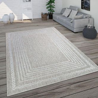 Paco Home Paco Home - Alfombra Interior Exterior Balc&oacute;n Terraza Cocina Dise&ntilde;o Escandinavo Moderno 80x150 Cm, Crema