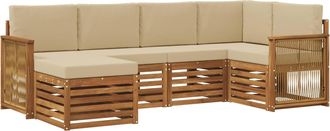 vidaXL Conjunto De Sof&aacute;s De Exterior 5 Uds. Natural Vidaxl