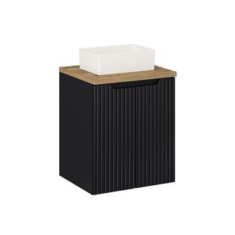 Petits Meubles Mueble lavabo individual 50cm paneles de melamina y mdf negro y madera