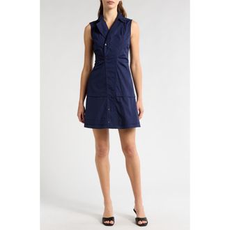 Derek Lam Satina Cotton Shirtdress in Navy at Nordstrom Rack, Size 14