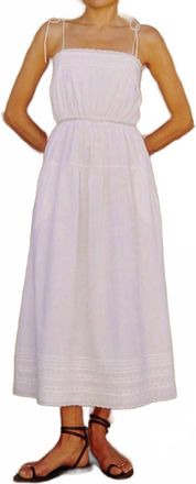 Ciao Lucia Petra Embroidered Cotton Dress In White