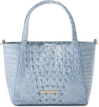 Brahmin Small Mona Croc Embossed Leather Top Handle Bag in Stonewash at Nordstrom