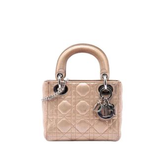 Dior Pre-owned Mini Lady - Dames - Pre-owned - Beige - Maat: ONE Size Leer