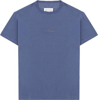 Maison Margiela Blue Logo Crew Neck T-Shirt