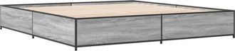 vidaXL Bed Frame without Mattress Grey Sonoma 200x200 cm vidaXL
