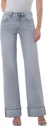 Flying Monkey Cuffed Denim Jeans In Grey