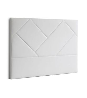 Home Heavenly Cabecero tapizado en polipiel blanca de dise&ntilde;o rayado 160 x 6 x 120 cm