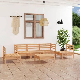 vidaXL Juego De Muebles De Jard&iacute;n 6 Piezas Madera Maciza De Pino Vidaxl