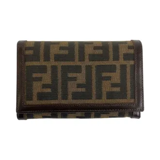 Fendi Brown Canvas Leather Wallet (Bi-Fold) (Pre-Owned)