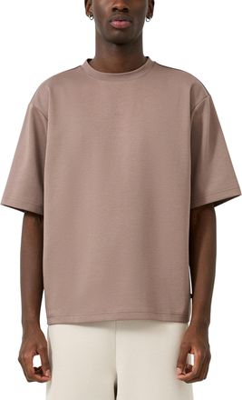 QS by s.Oliver Kurzarmshirt QS, Herren, Gr. XXL, braun, Jersey, Obermaterial: 53% Baumwolle, 46% Polyester, 1% Elasthan, bestickt, unifarben, weit h&uuml;ftbedeckend, Run