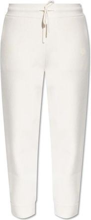 Burberry Broek met logo - Dames - Sweatpants - Beige - M - Kasjmier - Broeken