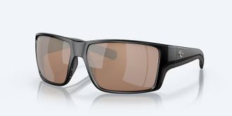 Costa Unisex Reefton Pro Polarized Sunglasses In Matte Black Copper Silver Mirror
