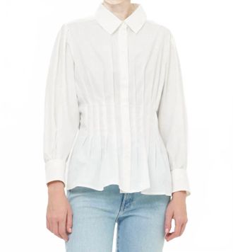 Oliphant Elizabeth Soft Peplum Silhouette Top In Cloud