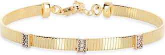 Meshmerise Diamond Ribbed Chain Bracelet in Yellow Gold at Nordstrom Rack
