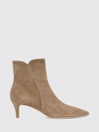Gianvito Rossi Levy Almond-Toe Suede Ankle Boots with a Stiletto Heel