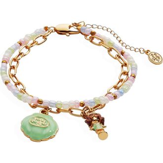 Alex and Ani Polly Pocket 2 Row Charm Bracelet in Gold at Nordstrom