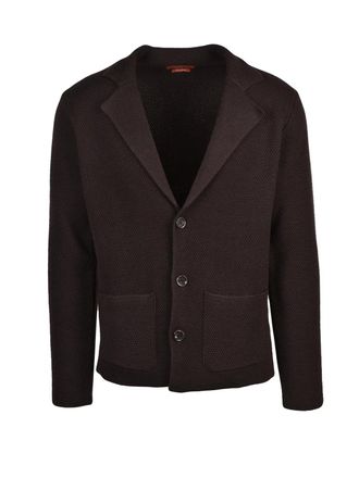 Daniele Fiesoli Brown Merino Wool Knit Cardigan