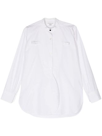Victoria Beckham Twill blouse met bandkraag - Wit