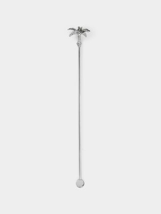 Objet Luxe Palm Tree Silver-Plated Cocktail Stirrers (Set of 4)