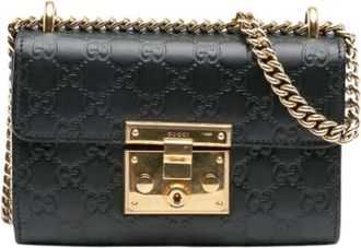 Gucci Pre-owned Cross Body Bags, female, Black, Size: ONE SIZE Pre-owned Leather Cross Body Bag