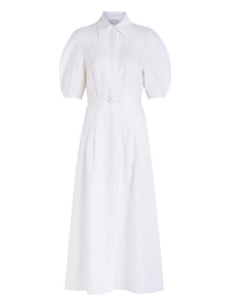 Gabriela Hearst Maude puff-sleeve belted dress - White
