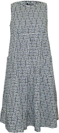 Max Mara Pre-owned Womens Blue Print Casual Shift Dress Cotton - Size EU 36 (Womens)