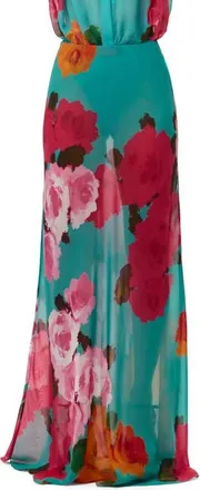 Naked Wardrobe Floral Print Chiffon Maxi Skirt in Flora Spritz at Nordstrom, Size X-Small