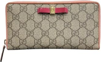 Gucci Pre-owned Wallets, female, Beige, Size: ONE SIZE Pre-owned Canvas Wallet