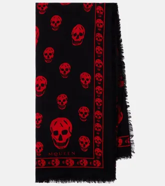 Alexander McQueen Skull wool scarf