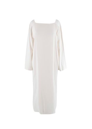 Khaite Cream Square Neck Long Sleeved Maxi Dress Size L