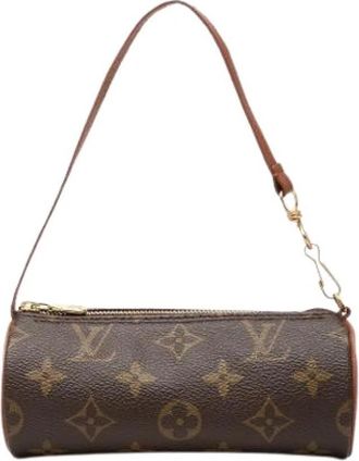 Louis Vuitton Pre-owned Papillon Pochette - Dames - Vintage Mini Tas - Bruin - ONE Size - Leer - Vintage