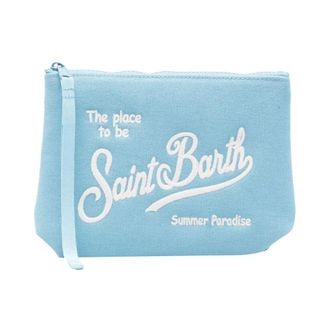 MC2 Saint Barth Clutches, female, Blue, Size: ONE SIZE Aline Canvas Pochette