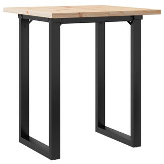 vidaXL Vidaxl - Mesa De Comedor Marco O Madera Maciza Pino Y Acero 60x60x75,5cm
