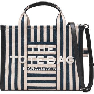 Marc Jacobs The Stripe Canvas Medium Tote in Blue Sea Multi at Nordstrom