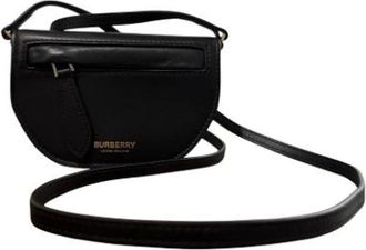 Burberry Pre-owned Cross Body Bags, female, Black, Size: ONE SIZE Pre-owned Vintage Leather Shoulder Bag