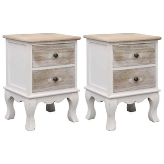 vidaXL Mesitas De Noche 2 Unidades Madera De Paulownia 35x30x50 Cm Vidaxl